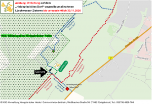 Karte mit eingezeichneter Umleitung